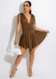 Women's Summer V-Neck Sleeveless Skirt