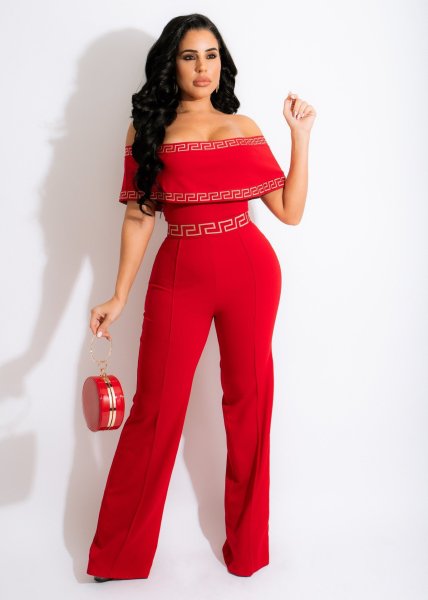 Women's Jumpsuit Sexy One-Shoulder Jumpsuit Webbing Short Sleeve Spring Summer
