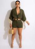 Lace-Up Fringe Two-Piece Doll Sleeve Set