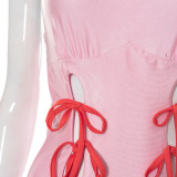 women's solid color halter neck strapless trousers jumpsuit