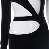 Irregular Single Sleeve Sexy Tight Jumpsuit Women