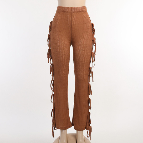 Side Banding Wide Leg Pants Personality Design Temperament Commuter Pants