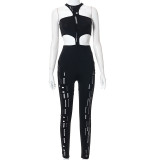 Sexy Sleeveless Cutout Skinny Hip Lift Bodysuit