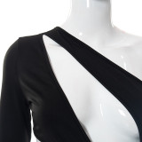 Irregular Single Sleeve Sexy Tight Jumpsuit Women