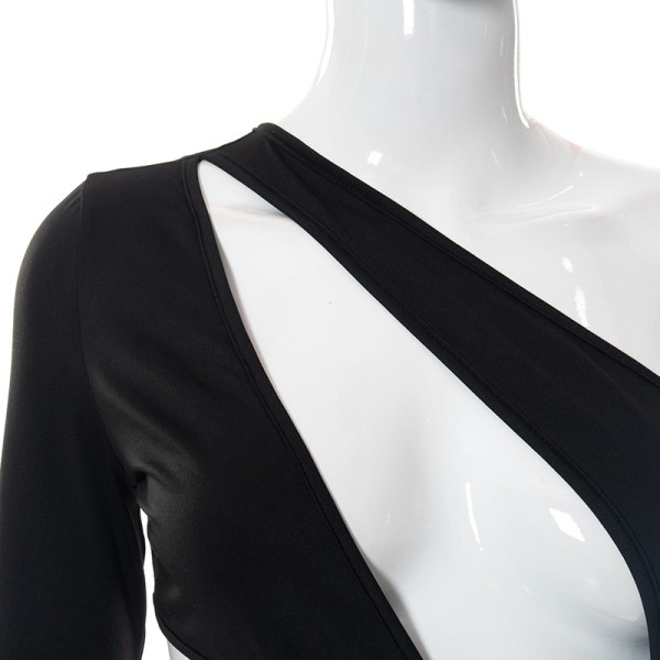 Irregular Single Sleeve Sexy Tight Jumpsuit Women