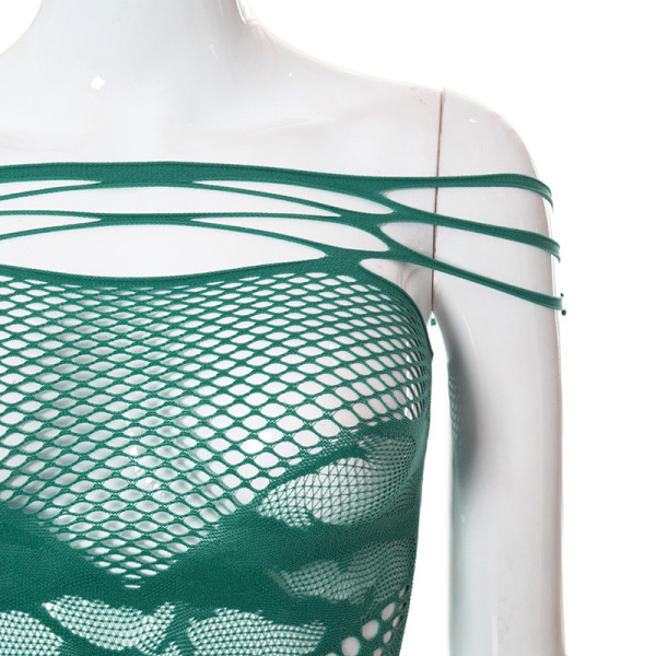 Sexy one-shoulder hollow see-through hip dress