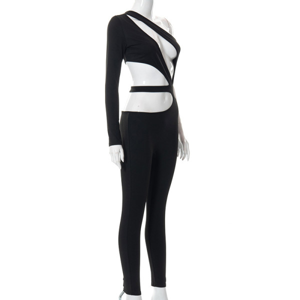 Irregular Single Sleeve Sexy Tight Jumpsuit Women