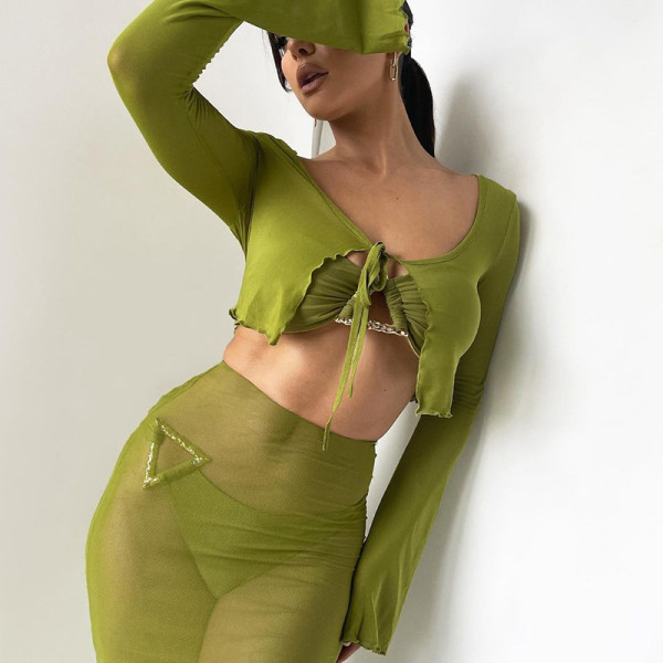 Metal Cutout Bikini Suit Women's Beach Vacation Sexy Suit