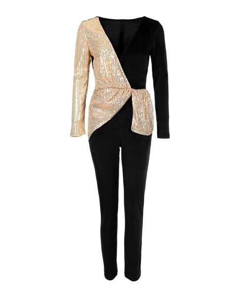 Black Gold Double Short Skirt Solid Color Temperament Commuter High Waist Fashion Sequin Dress