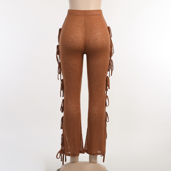 Side Banding Wide Leg Pants Personality Design Temperament Commuter Pants