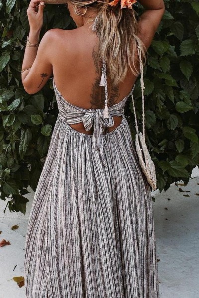 Sling Pocket Wrap Chest Strap Adjustable Sexy Dress S031002