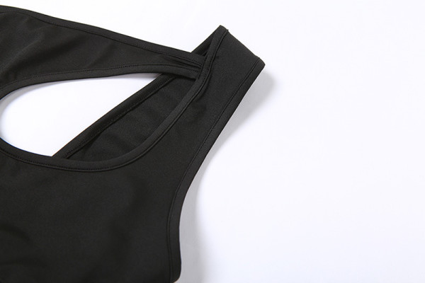 Women's Sexy Hollow Out One Shoulder Low Cut Vest Sports Casual Shorts Set