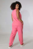 Women's Sleeveless V-Neck Loose Pocket Jumpsuit