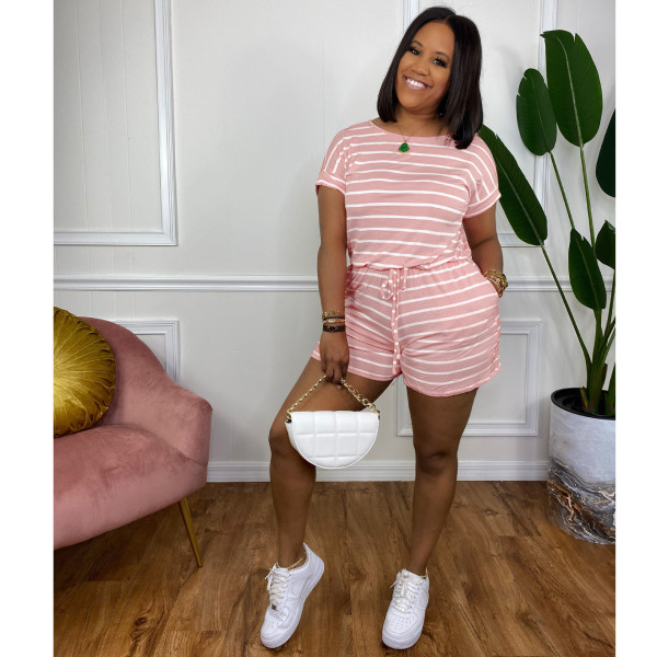 striped zip-tie tunic