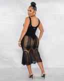 Sexy Cutout Camisole Blouse Hook Knit Dress