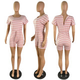 striped zip-tie tunic