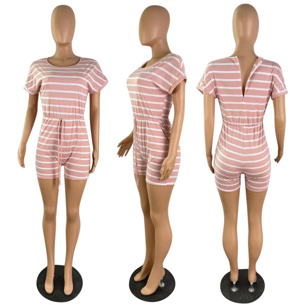 striped zip-tie tunic