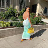 women's sexy suspenders temperament print dress