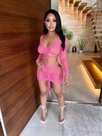 Fashion See-Through Mesh Strap Two-Piece Set YD8629