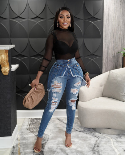 Fashion women's sexy denim pencil pants