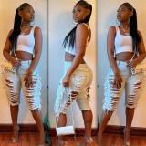 Women's New Stretch Tassel Ripped Sexy Jeans Pants