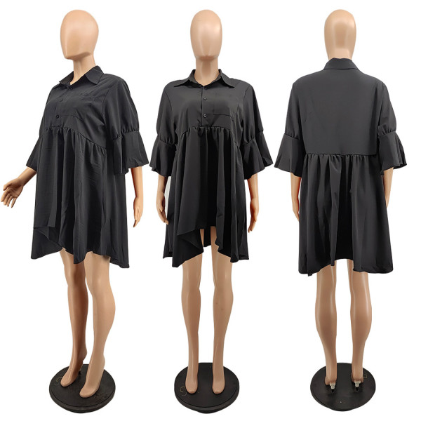Casual Fashion Solid Color Loose Dress