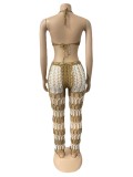 Women's Hollow Perspective Two-piece Beach Style Fishnet Color Matching Hand Hook Sexy Suit
