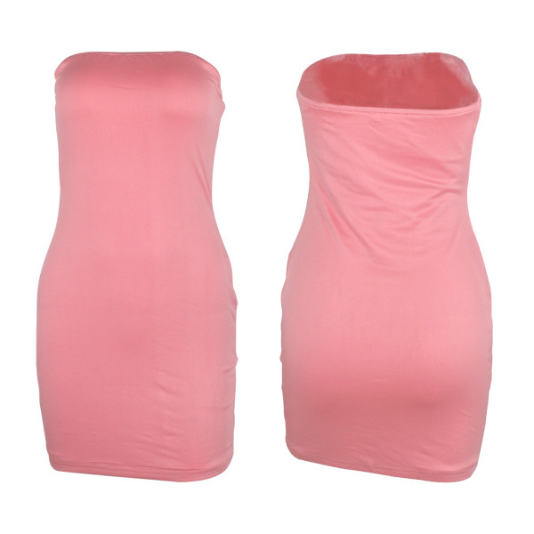 short skirt tight tube top high elastic dress