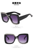 Square S-shaped diamond-studded sunglasses net red same style sunglasses fashion all-match sunglasses women