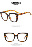 Square bag flower glasses frame 2022 new European and American personality flat mirror fashion large frame plain fashion glasses frame retro
