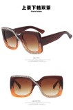 Square S-shaped diamond-studded sunglasses net red same style sunglasses fashion all-match sunglasses women