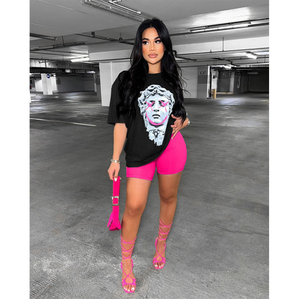 Women's Fashion Print Casual Colorblock Two Piece Suit