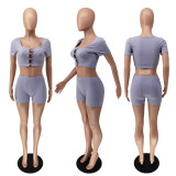 Women's Solid Color Sexy Women's Casual Two Piece Suit
