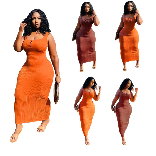 Women's Fashion Casual Skinny Dresses Long Skirts