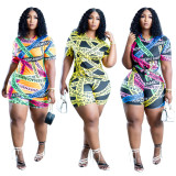 Women's spring and summer sexy personality fashion positioning printing letter casual two-piece suit