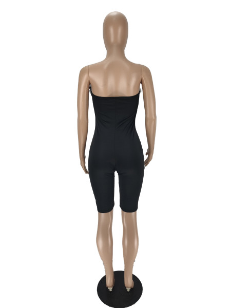 Women's Feather Wrap Slim Fit Jumpsuit