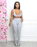 Women's High Quality Fabric Tank Top Trousers Two Piece Set