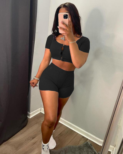 Women's Solid Color Sexy Women's Casual Two Piece Suit