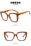 Square bag flower glasses frame 2022 new European and American personality flat mirror fashion large frame plain fashion glasses frame retro