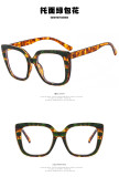 Square bag flower glasses frame 2022 new European and American personality flat mirror fashion large frame plain fashion glasses frame retro