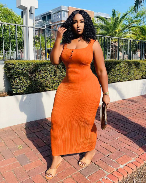 Women's Fashion Casual Skinny Dresses Long Skirts