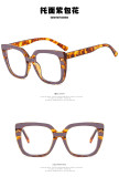 Square bag flower glasses frame 2022 new European and American personality flat mirror fashion large frame plain fashion glasses frame retro