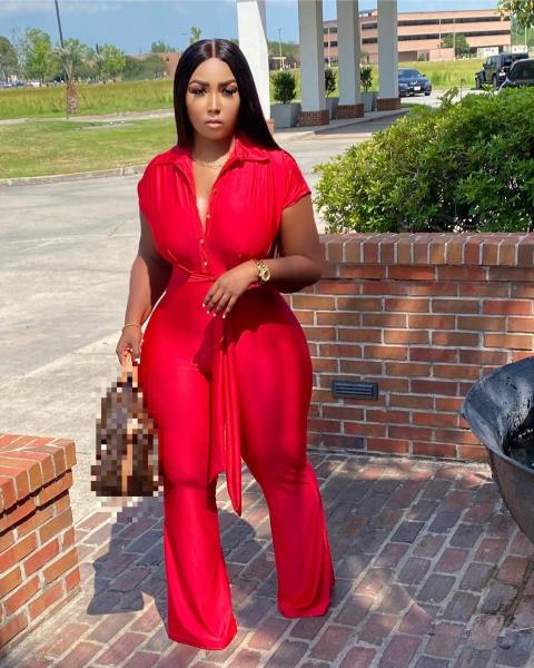 Women's Shirt Collar Breasted Wide Leg Jumpsuit Belted