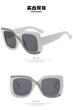 Square S-shaped diamond-studded sunglasses net red same style sunglasses fashion all-match sunglasses women