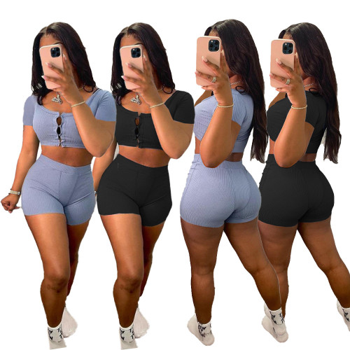 Women's Solid Color Sexy Women's Casual Two Piece Suit