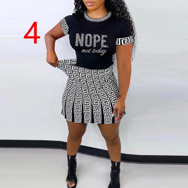 Casual Fashion Striped Letter Print Two Piece Set