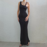 Vest suspenders irregular hip lift sexy dress