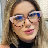 Color matching cat eye flat mirror TR90 anti-blue light retro glasses frame trendy glasses frame
