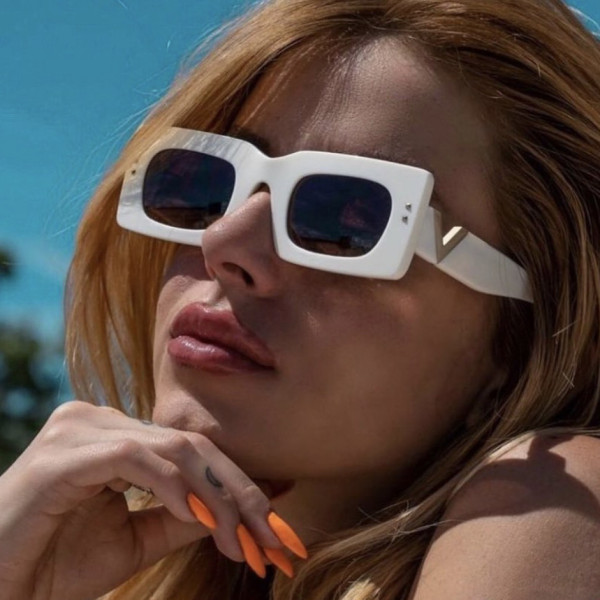 Square Rice Nail Sunglasses V-Shaped Sunglasses Fashion Narrow Frame Sunglasses Trend Women