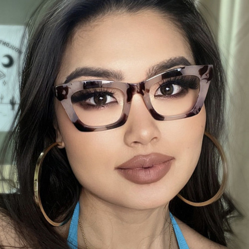 Square small frame TR90 glasses frame anti-blue light flat mirror bag flower simple glasses frame